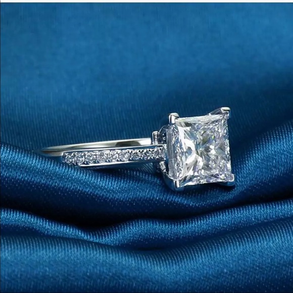 new Sterling 925 Silver Square cut dimond Ring - Picture 6 of 6